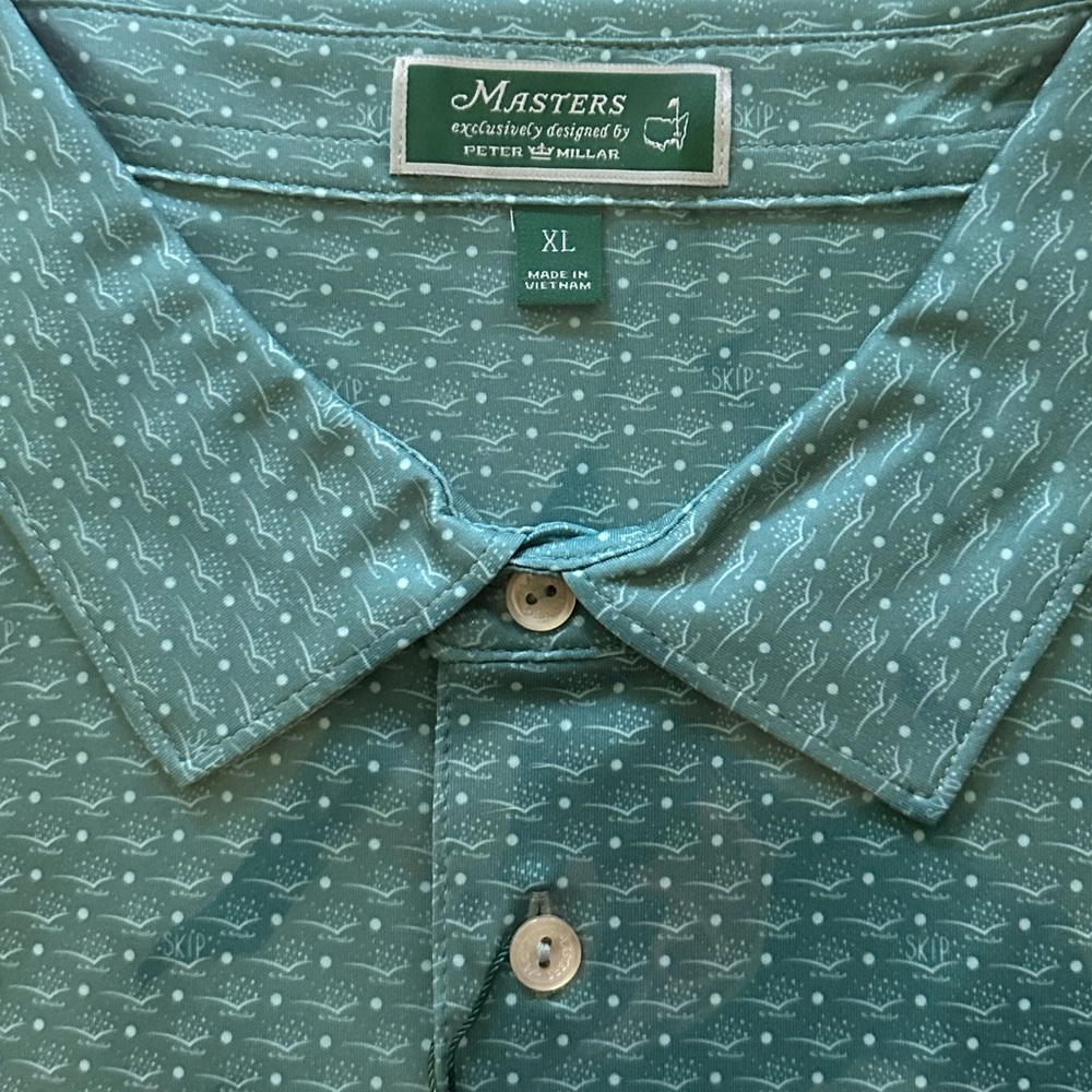 MASTERS Peter Millar Performace Polo Berckmans Place Green Golf Print Size XL - Picture 5 of 12